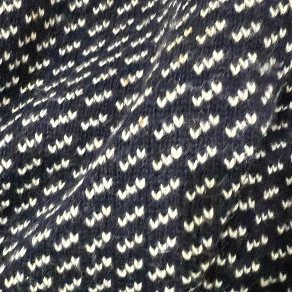 Vintage 1980s L.L. Bean Navy Birdseye Wool Crew Sweater Norway - Size M - Picture 5 of 5